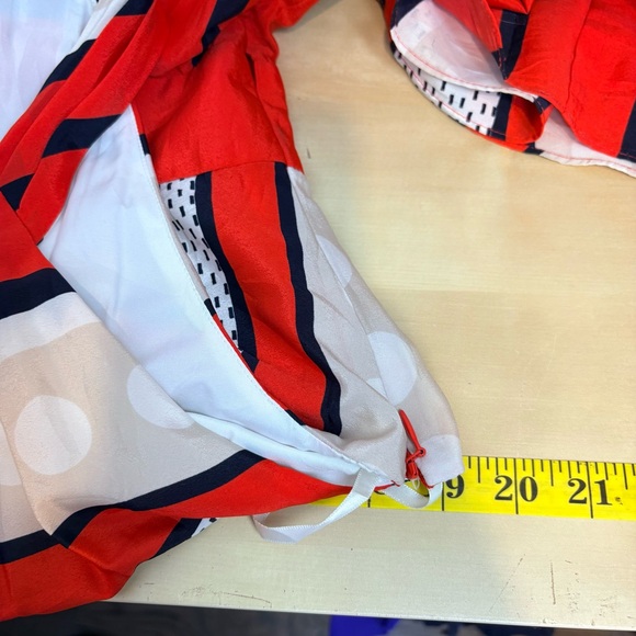 ELIZA J Poppy Stripe Scarf Print Crepe de Chine Bow Tie Back Maxi Gown Dress - Picture 12 of 16